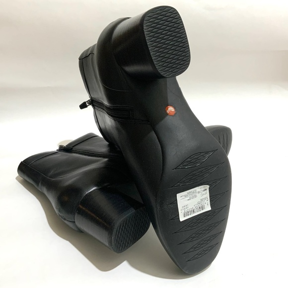 Clarks Un Cosmo Up Womens Black Leather Ankle Boots Zipper Block Heel Booties 9 - Picture 8 of 12